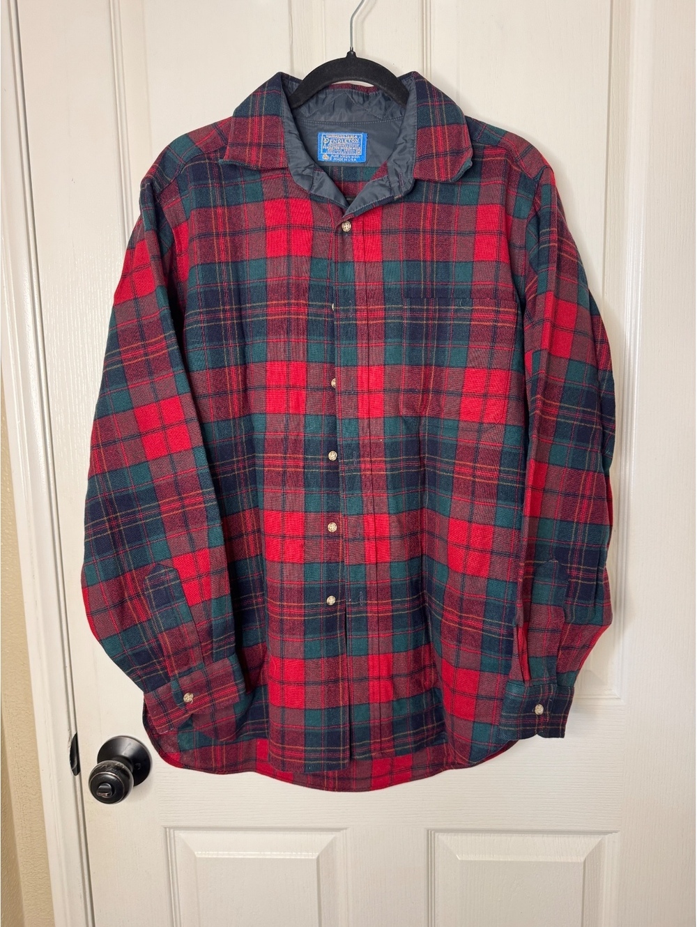 Pendleton red plaid long sleeve button-up shirt